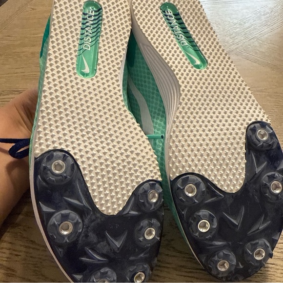 NIKE Rival D 9 Green Glow White Mid Distance Track  Shoes Womens Sz 8 No Spikes - Picture 3 of 4